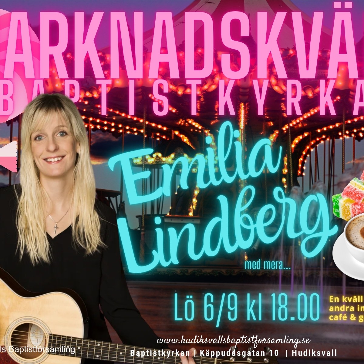 Musikalisk marknadskväll med sångerskan Emilia Lindberg lördag 6/9 kl 18! Fri&nbsp;entré.
